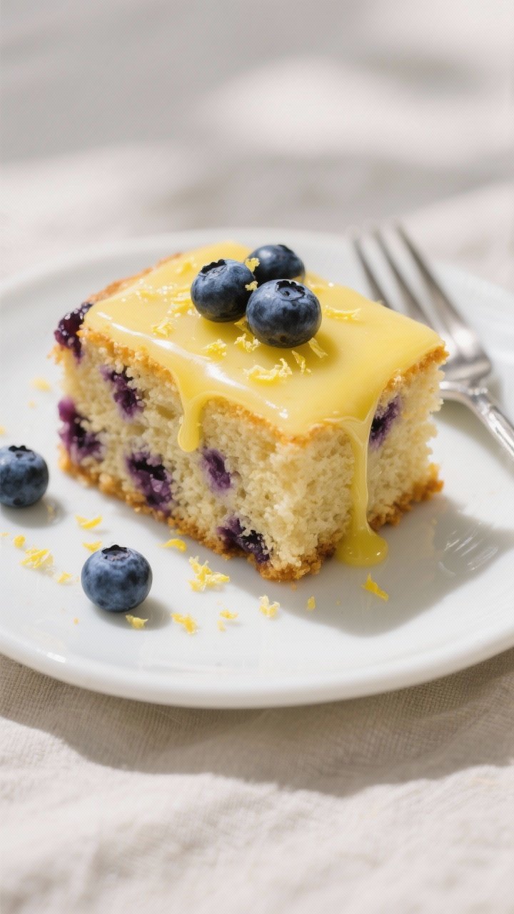 Close-up, three-quarter angle of a single square slice on a white ceramic plate, showcasing the plus