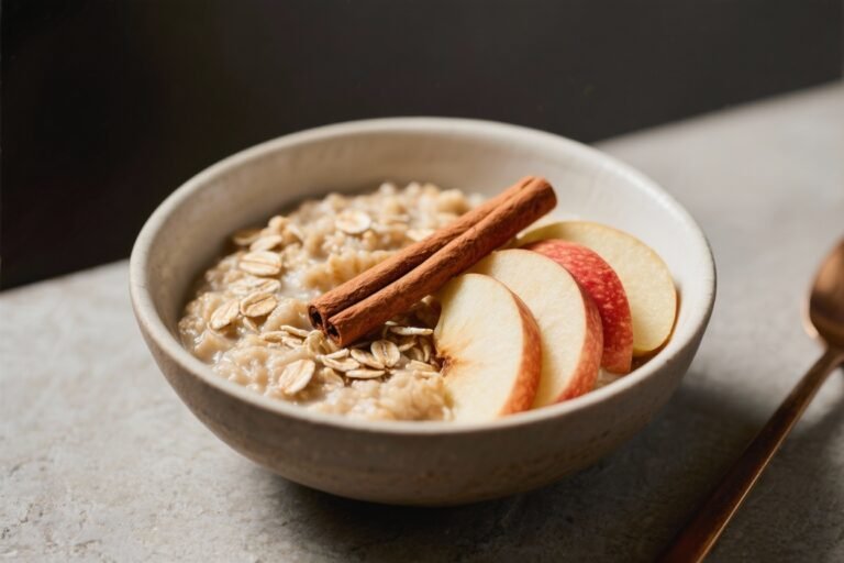 Apple Cinnamon Oatmeal Bowl That Tastes Like Warm Pie (But Powers You Like a Beast)