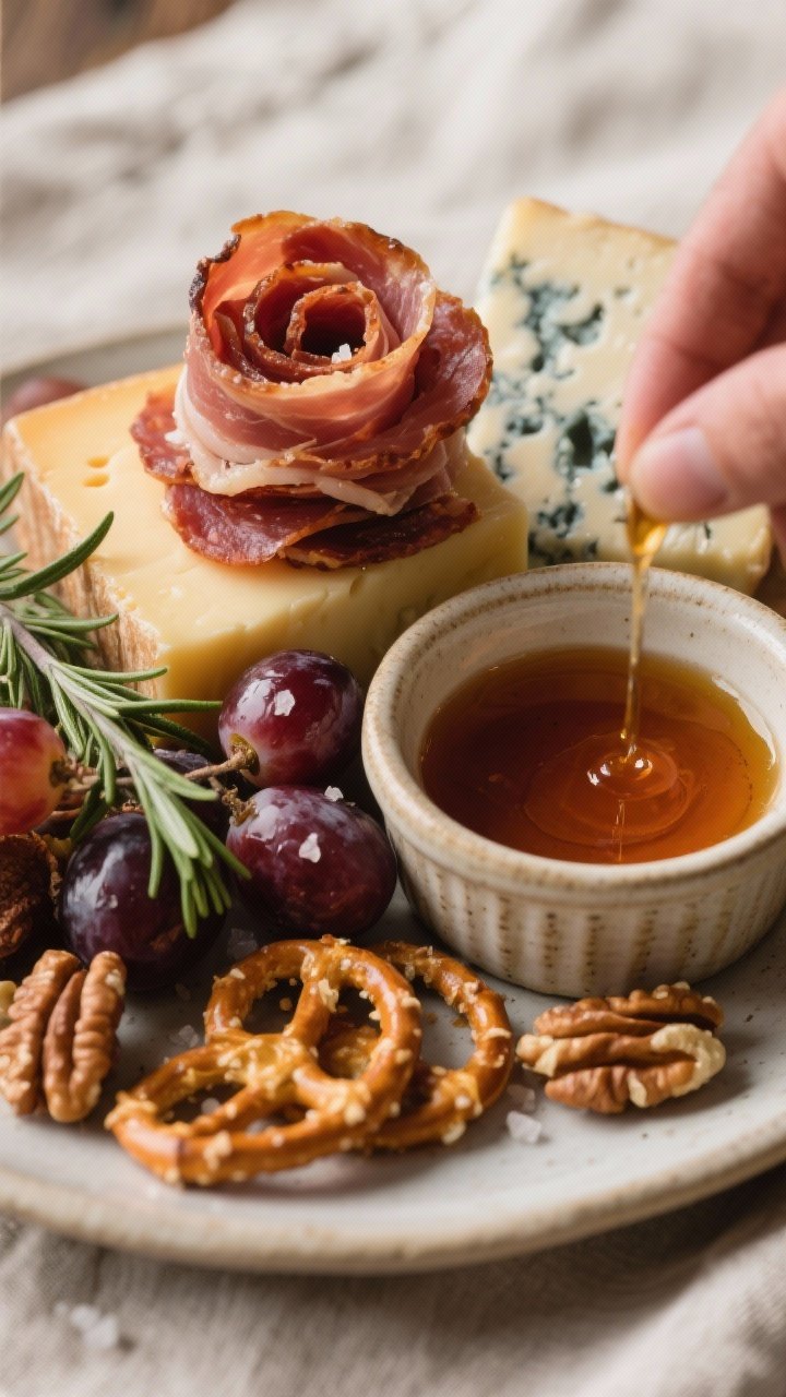 Close-up detail of the “Smoky Cabin Night” elements in mid-assembly: rosettes of speck and folde